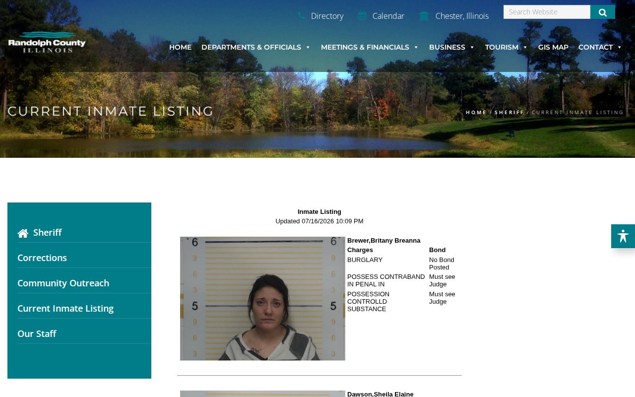 Official Randolph County current inmate page without release history
