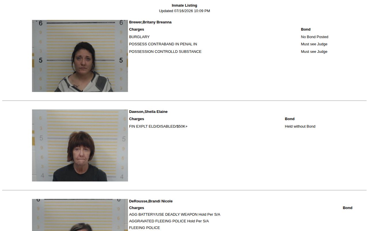 Current-only Randolph County inmate roster without a 72-hour release archive