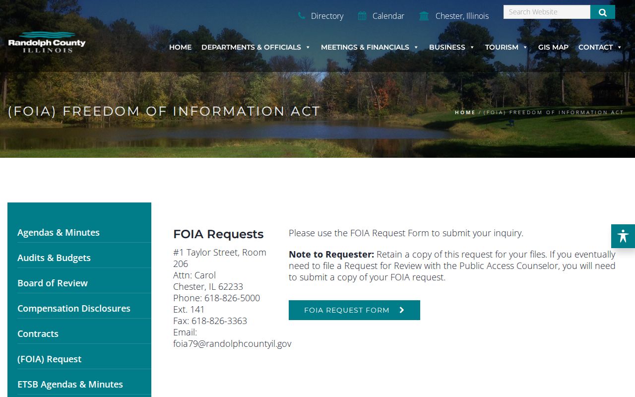 Randolph County records request page for three-day jail release entries